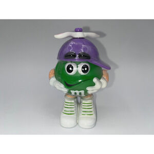 Vintage Green M&M Easter Bunny Ears Propeller Beanie Cake Topper Cupcake Topper